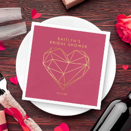 Servilleta De Papel Corazón geométrico para el día de San Valentín par