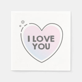 Servilleta De Papel Corazón lindo y texto "te amo"