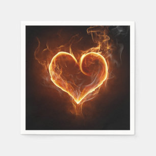 Servilleta De Papel Corazón llameante