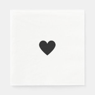 Servilleta De Papel Corazón moderno en blanco y negro