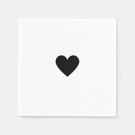 Servilleta De Papel Corazón Negro de San Valentín