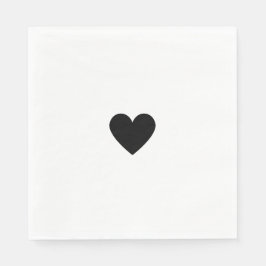 Servilleta De Papel Corazón Negro Simple Moderno