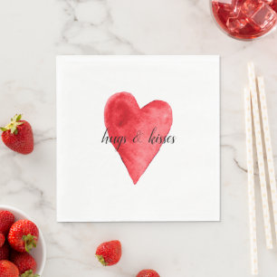 Servilleta De Papel Corazón Rojo