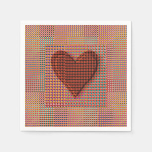 Servilleta De Papel Corazón Rojo