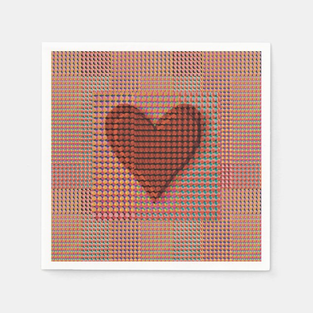 Servilleta De Papel Corazón Rojo (Anverso)