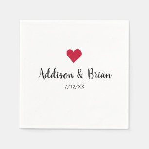 Servilleta De Papel Corazón rojo Boda personalizado