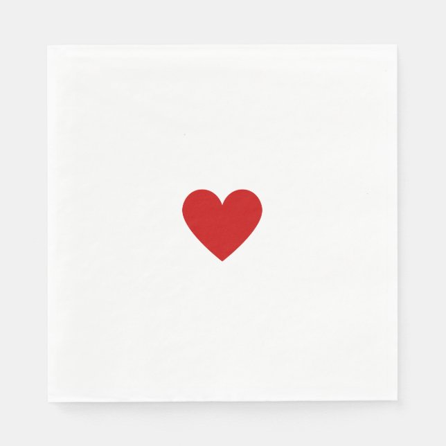 Servilleta De Papel Corazón Rojo Moderno Personalizado (Anverso)