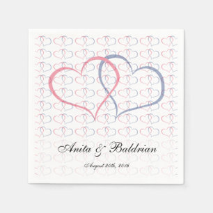 Servilleta De Papel Corazón Romántico Gráfica Ella Rosa Azul