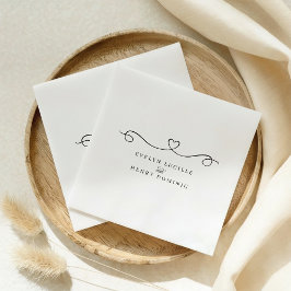 Servilleta De Papel Corazón Romántico Minimalista Fiesta de Boda
