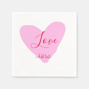 Servilleta De Papel Corazón rosa amor feliz día de San Valentín texto