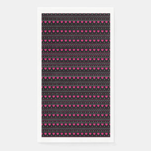 Servilleta De Papel Corazón rosa patrón de amor de San Valentín fondo