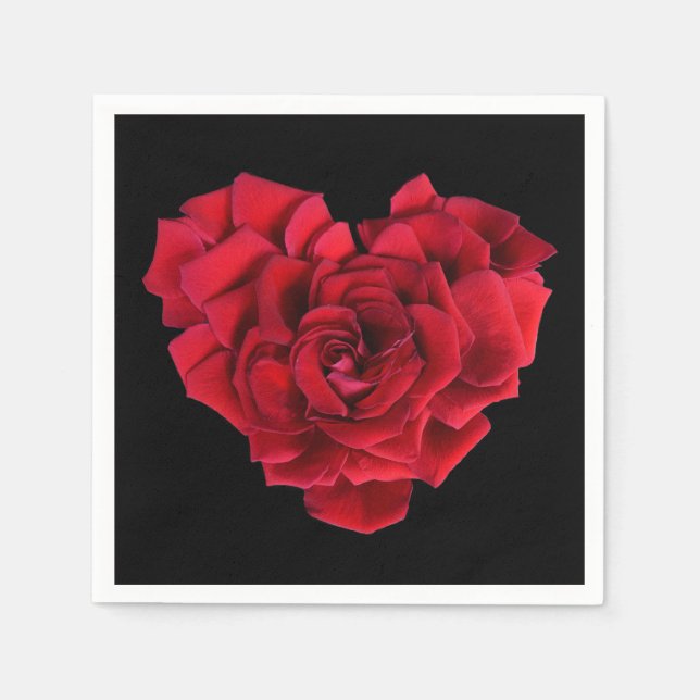 Servilleta De Papel Corazón rosa rojo (Anverso)