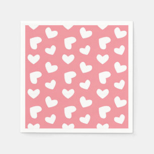 Servilleta De Papel Corazón rosa y blanco