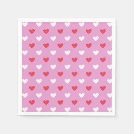 Servilleta De Papel Corazón rosa y blanco