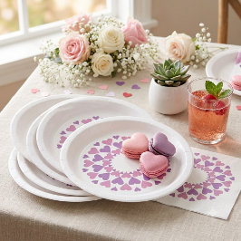 Servilleta De Papel Corazón Rosa y Morado