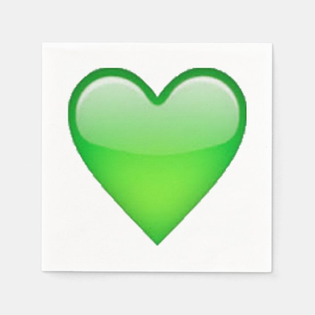 Servilleta De Papel Corazón verde - Emoji (Anverso)