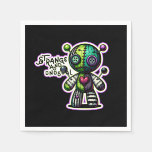 Servilleta De Papel Corazón verde morado extraño e inusual Oso de Vood