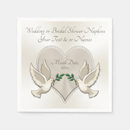 Servilleta De Papel Corazón y amor Aves Boda Cocktail Napkins