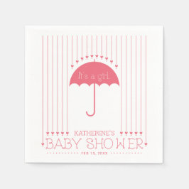 Servilleta De Papel Corazón y paraguas | Chica Baby Shower Paper Napki