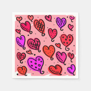 Servilleta De Papel Corazones