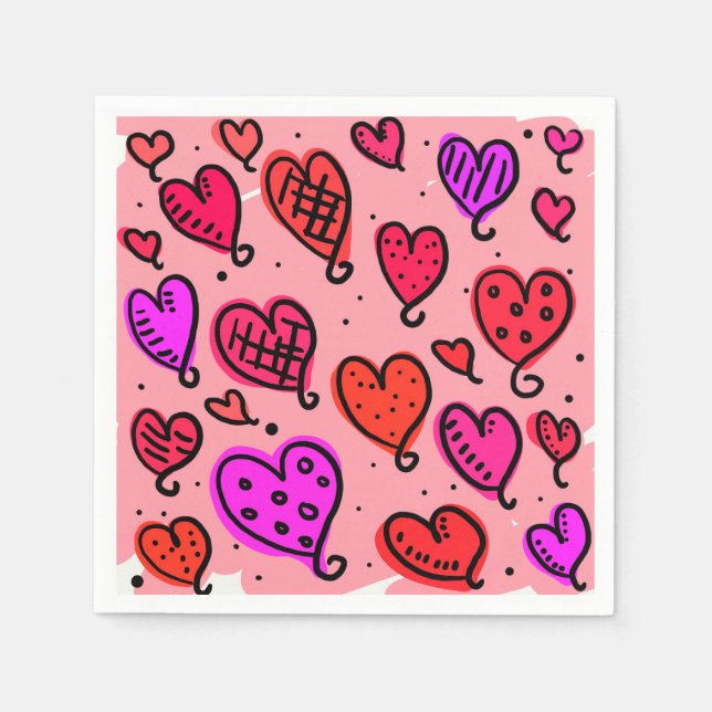 Servilleta De Papel Corazones (Anverso)