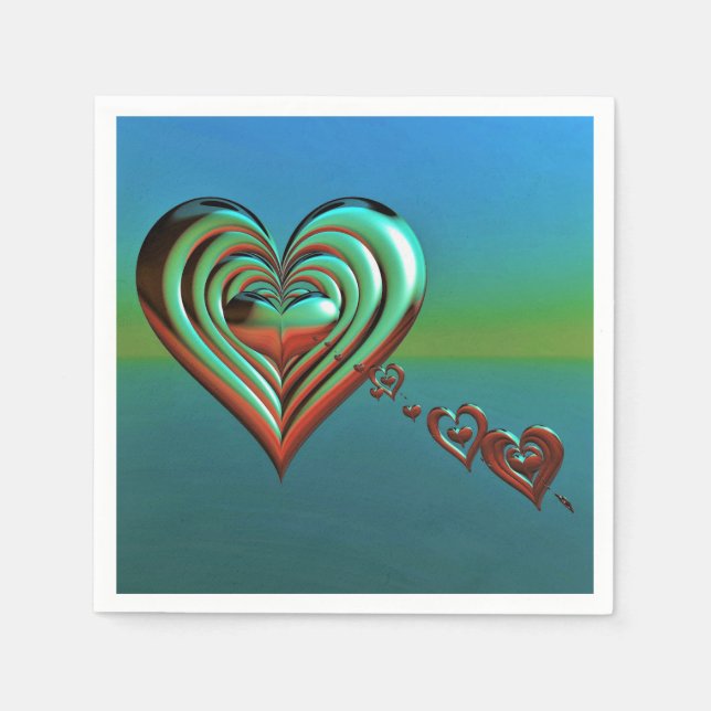 Servilleta De Papel Corazones altas del cielo (Anverso)