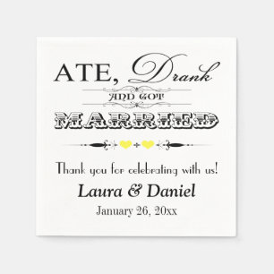 Servilleta De Papel Corazones amarillos, pañales Bodas de desplazamien