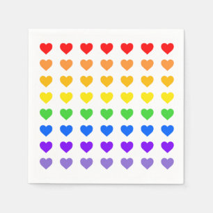 Servilleta De Papel Corazones arcoiris