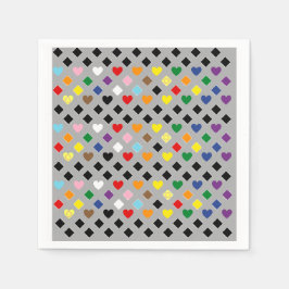 Servilleta De Papel Corazones arcoiris