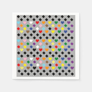 Servilleta De Papel Corazones arcoiris