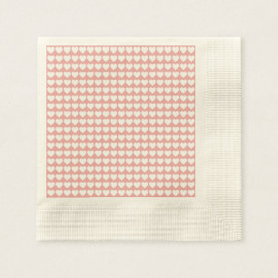 Servilleta De Papel Corazones blancos en rosa Rubor