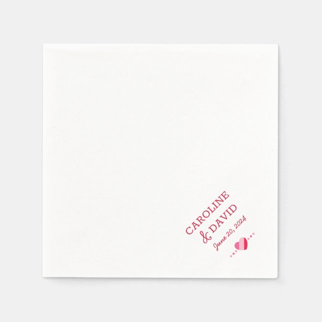 Servilleta De Papel Corazones, Bodas, Parejas, Eventos (Anverso)