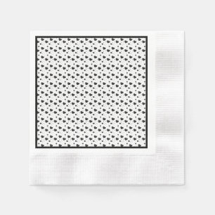 Servilleta De Papel Corazones brillantes negros lindo patrón romántico
