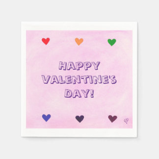 Servilleta De Papel Corazones coloridos Mezclas de San Valentín rosado