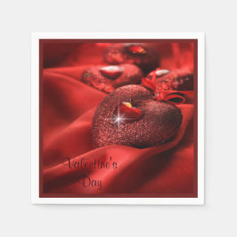 Servilleta De Papel Corazones con brillo romántico Día de San Valentín