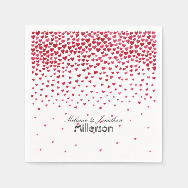 Servilleta De Papel Corazones Confetti (Anverso)