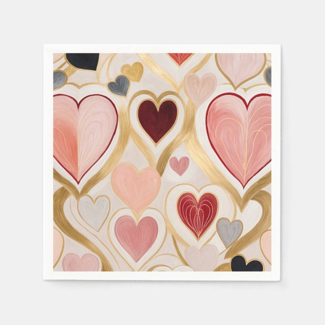 Servilleta De Papel Corazones de amor (Anverso)