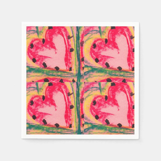 Servilleta De Papel Corazones de amor (Anverso)