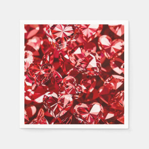 Servilleta De Papel Corazones de brillantes de cristal rojo