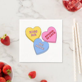 Servilleta De Papel Corazones de caramelo día de San Valentín 