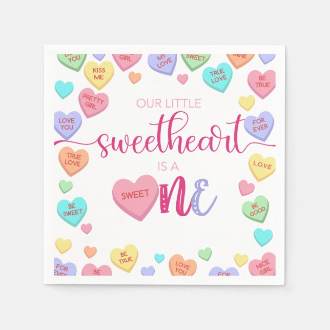 Servilleta De Papel Corazones de conversación servilletas de primer cu (Anverso)