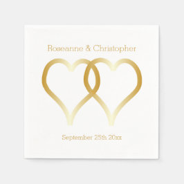 Servilleta De Papel Corazones de oro de Napkins boda