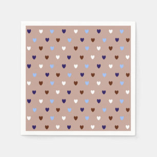 Servilleta De Papel Corazones de polka de color marrón pálido
