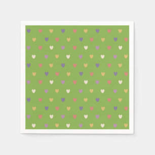 Servilleta De Papel Corazones de polka en verde vegetal