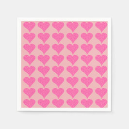Servilleta De Papel Corazones de Punto de Polka Rosa
