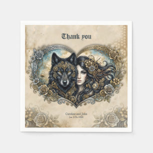 Servilleta De Papel Corazones de relojería El vínculo eterno del lobo