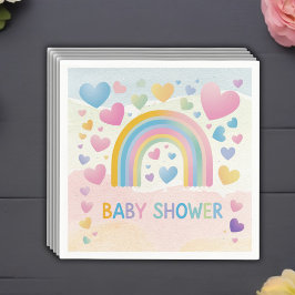 Servilleta De Papel Corazones divertidos y Baby Shower arcoiris