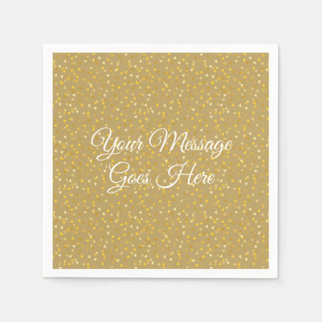 Servilleta De Papel Corazones dorados (Anverso)