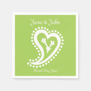 Servilleta De Papel Corazones paisley dulces en servilletas Peridot