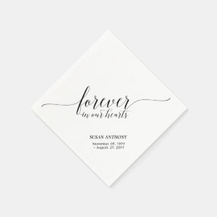 Servilleta De Papel Corazones para Siempre   Funeral Memorial con Letr